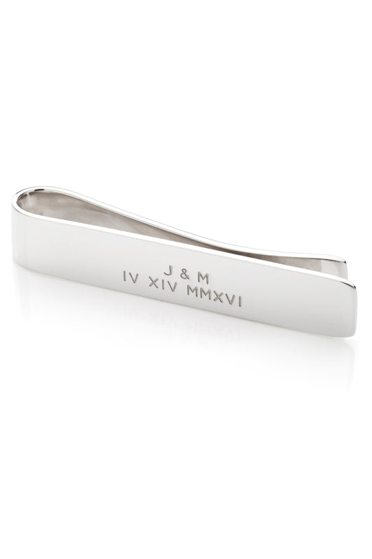 Sterling silver personalised tie bar